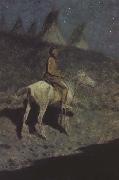 Frederic Remington Indian in the Moonlight (mk43) Spain oil painting artist